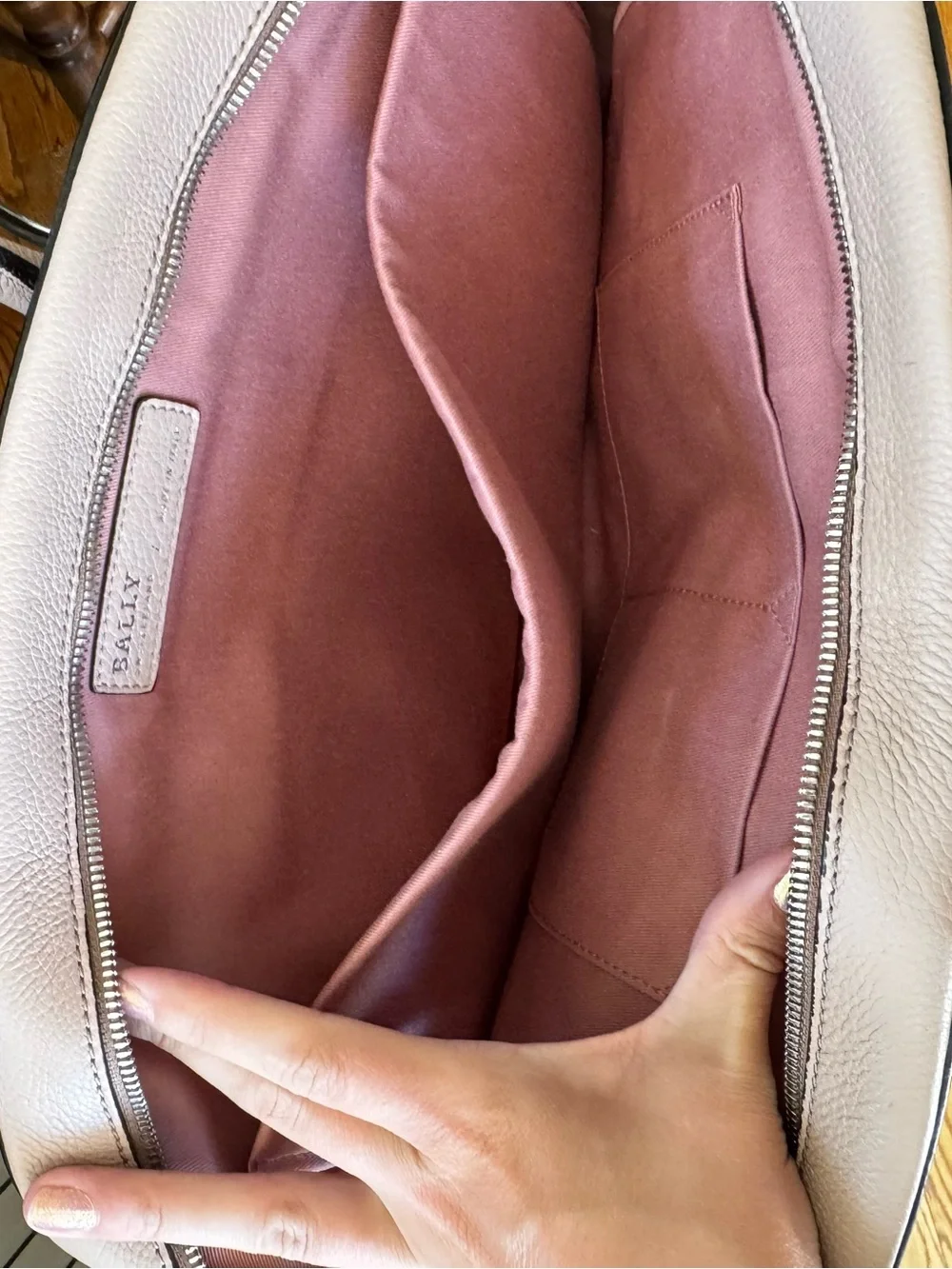 BALLY Pink Blush Leather Laptop Bag Business School Bag NEW